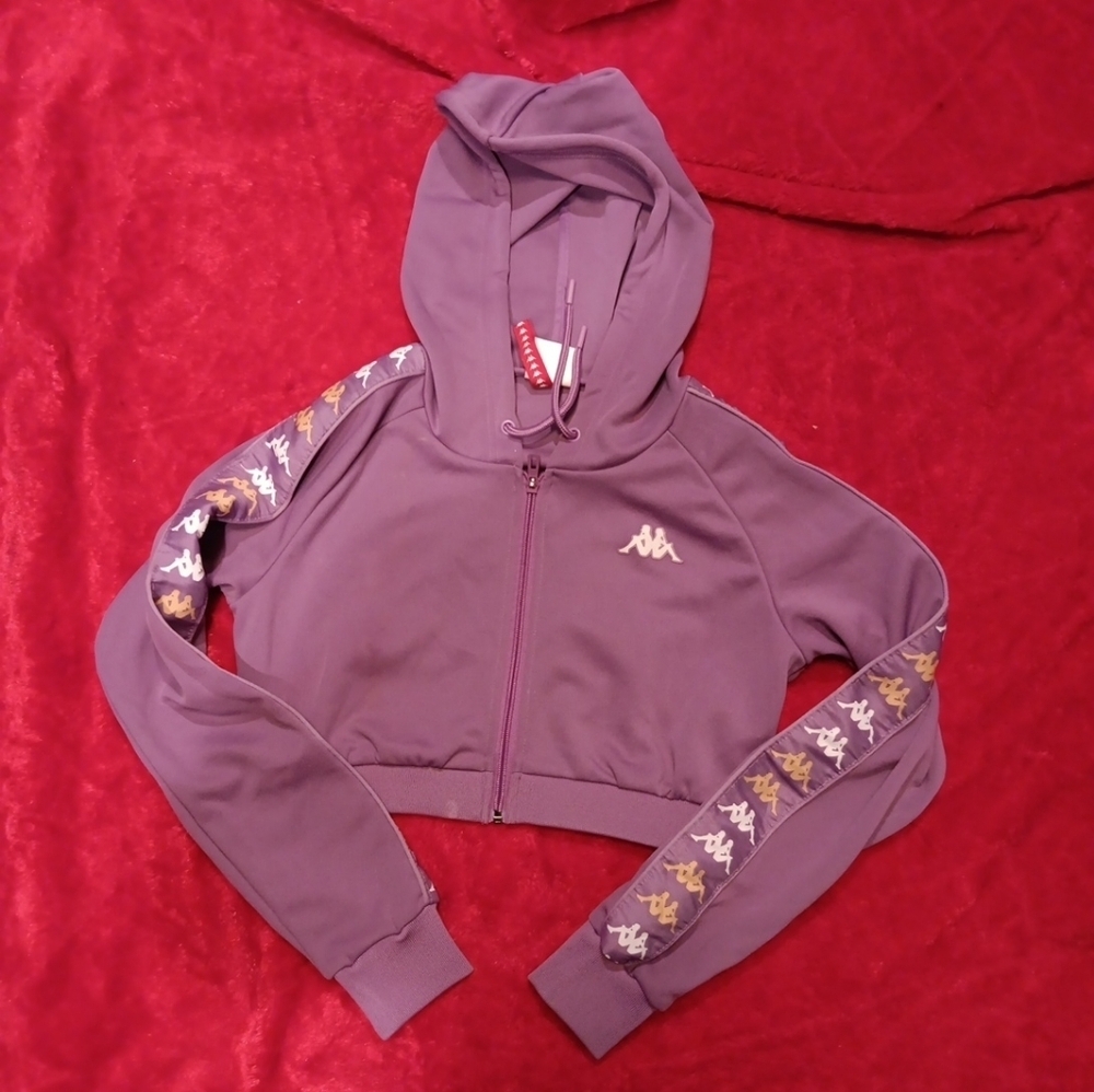 Kappa Purple Cropped Hoodie Size M